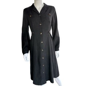 Dazy Micro Corduroy Button Front Long Sleeve Dress Size Small